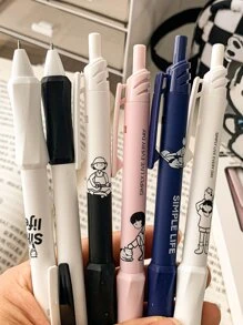 6入組/套平滑寫作&速幹黑色中性筆,0.5mm點尺寸,理想適用於和 - 彩色 - 查看 4