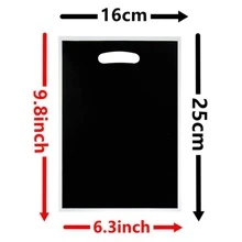 10个纯色礼品袋糖果袋回礼袋适用于婚礼节日生日派对装饰，便携式塑料袋适用于派对回礼、圣诞节情人节 - 黑色 - 查看 2