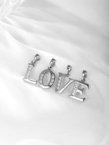 水鑽裝飾字母墜飾項鍊 - 白色 - 查看 6