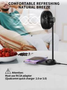 5W Bốn Trong Một Đa chức năng Cái quạt Sạc không dây Với Sạc không dây + Cái quạt Đa chức năng In Thích hợp Đối với Điện thoại di động Và Tai nghe Với Sạc không dây Chức năng , Áp dụng người mẫu Apple Đồng hồ , Loạt Điện thoại di động , AirPods - màu đen - Xem 6