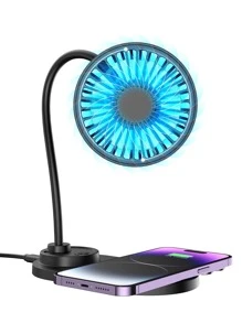 5W Bốn Trong Một Đa chức năng Cái quạt Sạc không dây Với Sạc không dây + Cái quạt Đa chức năng In Thích hợp Đối với Điện thoại di động Và Tai nghe Với Sạc không dây Chức năng , Áp dụng người mẫu Apple Đồng hồ , Loạt Điện thoại di động , AirPods - màu đen - Xem 2