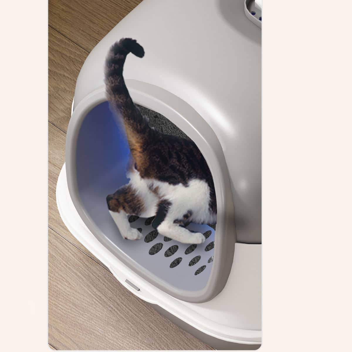 Large Fully Enclosed Cat Litter Box With UV Light, Odor Control And