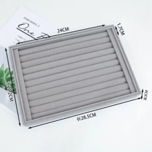 1入組大尺寸()首飾收納盒,首飾類展示盒,桌子收納,彩妝收納託盤,首飾類殼套,收納適用於環,耳環,項鍊,手錶,金色和其他首飾類 - 灰色 - 查看 6