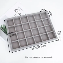 1入組大尺寸()首飾收納盒,首飾類展示盒,桌子收納,彩妝收納託盤,首飾類殼套,收納適用於環,耳環,項鍊,手錶,金色和其他首飾類 - 灰色 - 查看 10
