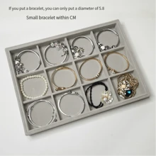 1入組大尺寸()首飾收納盒,首飾類展示盒,桌子收納,彩妝收納託盤,首飾類殼套,收納適用於環,耳環,項鍊,手錶,金色和其他首飾類 - 灰色 - 查看 5