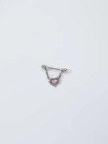 1入組愛心裝飾乳環 - 彩色 - 查看 3