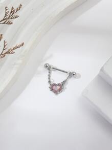 1入組愛心裝飾乳環 - 彩色 - 查看 4