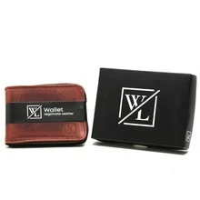 CARTEIRA DE ZÍPER MASCULINA EM COURO GENUINO PORTA CARTÃO NOTAS DOCUMENTOS SLIM MODERNA EXECUTIVA - Caramelo - Visão 3