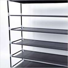 Adjustable Shoe Rack Organizer Storage Shoe Shelves 10 Tier 50 Pair FreeStanding - Black - View 4