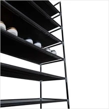 Adjustable Shoe Rack Organizer Storage Shoe Shelves 10 Tier 50 Pair FreeStanding - Black - View 7