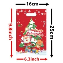 10 túi quà tặng tiệc Giáng sinh vui vẻ, vật dụng trang trí tiệc ngày lễ, ông già Noel giáng sinh, cây thông Noel, hươu, chuông quà tặng, quả mọng đỏ, túi quà tặng bằng nhựa in hình bông tuyết, túi đựng kẹo Trick Or Treat, hộp quà Giáng sinh - Nhiều màu - Xem 2