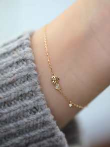 ELSEDES 1pc Fashionable S925 Silver Rose Shaped Bracelet, Simple Style With Gemstones For Women's Daily Or Dating Outfits, Perfect Gift For Girlfriends Valentines