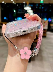 金屬亮絲手機殼附帶繩子 - 粉色 - 查看 4