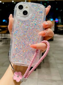 金屬亮絲手機殼附帶繩子 - 粉色 - 查看 5