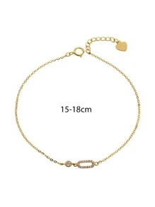 ELSEDES Cubic Zirconia Infinity Symbol Decor Sterling Silver Bracelet