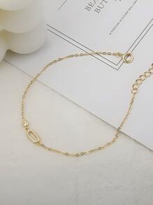 ELSEDES Cubic Zirconia Infinity Symbol Decor Sterling Silver Bracelet