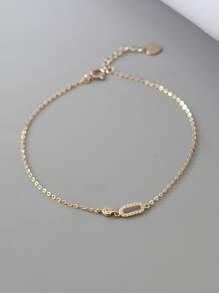 ELSEDES Cubic Zirconia Infinity Symbol Decor Sterling Silver Bracelet