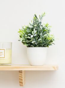 MEHELANY 4件套绿色仿真迷你盆栽植物，仿真植物，塑料仿真盆栽植物，白色花盆小仿真植物，适用于家居、室内、办公室、餐桌、农舍、露台、浴室装饰