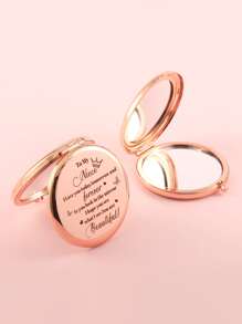 玫瑰金化妝鏡- 送給姐妹、女兒、孫女、阿姨、母親、祖母和女朋友的生日、聖誕節、情人節、畢業典禮和母親節的完美禮物- 品質優良，閱讀效果極佳- 緊湊尺寸1入組 - 玫瑰金 - 查看 5