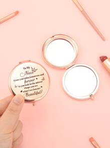 玫瑰金化妝鏡- 送給姐妹、女兒、孫女、阿姨、母親、祖母和女朋友的生日、聖誕節、情人節、畢業典禮和母親節的完美禮物- 品質優良，閱讀效果極佳- 緊湊尺寸1入組 - 玫瑰金 - 查看 3