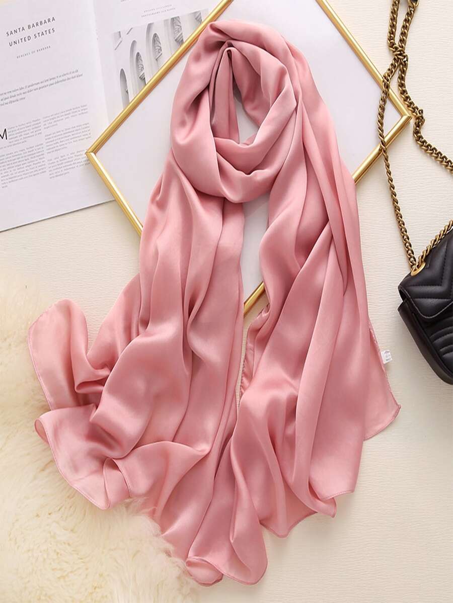 Solid Color Sunscreen Beach Scarf For Women, Lightweight Shawl Oversized Scarf For Spring, Summer, Autumn
