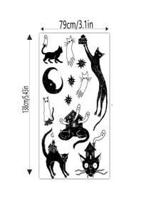 6入組防水萬聖節臨時紋身貼貼紙