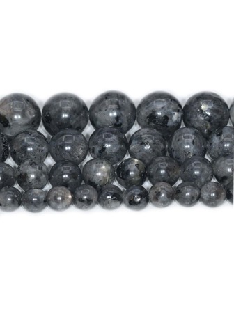 30-90Pcs Genuine Natural Madagascar Labradorite Deep Gray Grade A Round Gemstone Loose Beads For Bracelet Making