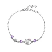 Cute And Sweet Cat Bracelet - white diamond - View 4