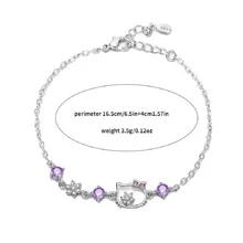 Cute And Sweet Cat Bracelet - white diamond - View 3
