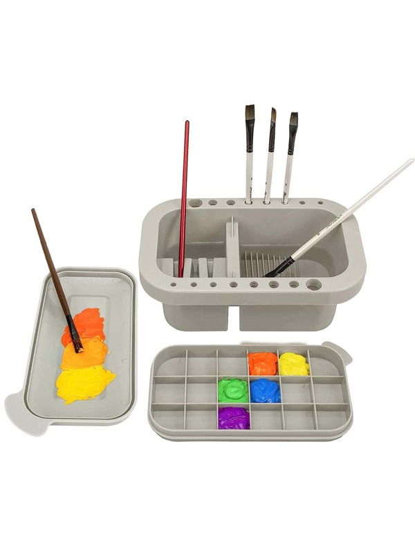 Paint Brush Cleaning Bucket Paint Brush Holder and Storage Box with