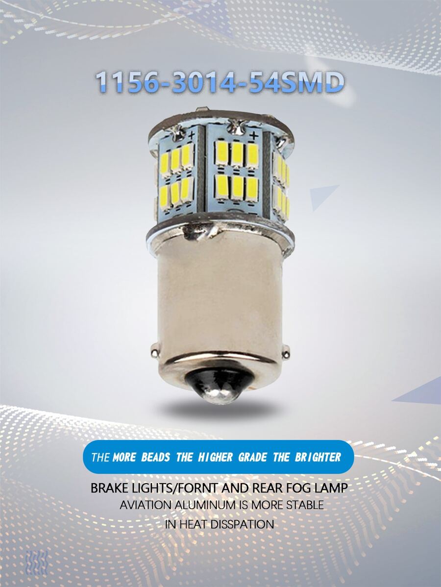 12VLED替代品燈泡適用於車BA15S尾燈轉動信號燈 - 柔和淡色 - 查看 1