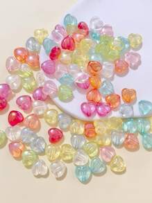 100入組隨機色時尚彩色心珠子首飾類 - 彩色 - 查看 1