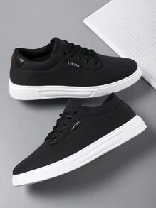 deportivo Zapatillas deportivas para hombres , con estampado de letra con cordón delantero Zapatillas de skate
