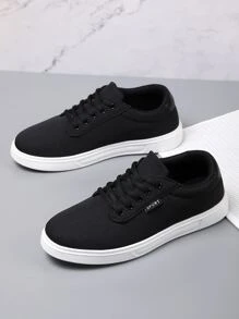 deportivo Zapatillas deportivas para hombres , con estampado de letra con cordón delantero Zapatillas de skate