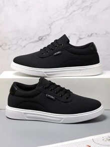 deportivo Zapatillas deportivas para hombres , con estampado de letra con cordón delantero Zapatillas de skate