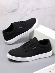 deportivo Zapatillas deportivas para hombres , con estampado de letra con cordón delantero Zapatillas de skate