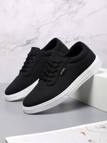 deportivo Zapatillas deportivas para hombres , con estampado de letra con cordón delantero Zapatillas de skate