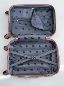 (MONTI ESTENBA MISTURADO ENVIADO ALEATORIAMENTE)Mala viaen para bordo do 10kg, 4 roda de 360º com as 2 zipe, zipe a prova de explosao(DUAS ESTENBA MISTURADO ENVIADO ALEATORIAMENTE) - Rosa chiclete - Visão 11