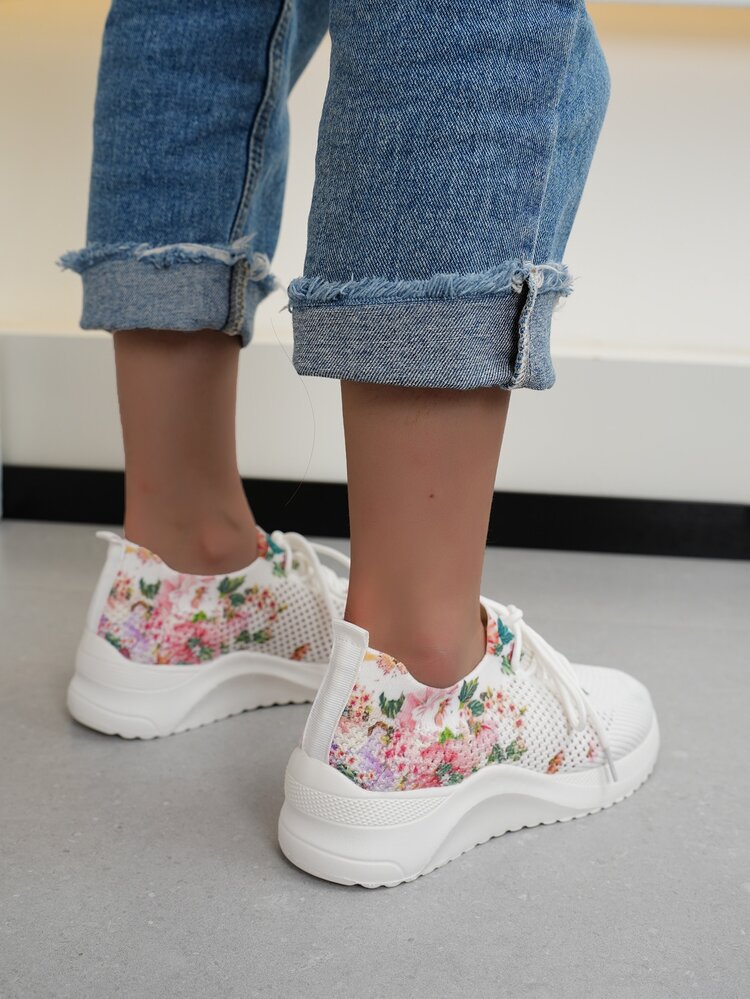 נשים פאשניסטה & נח רשת סניקרס , אתלטי & קז'ואל נעליים שטוחות לנשים - לבן - ראה 4