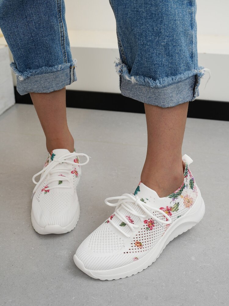 נשים פאשניסטה & נח רשת סניקרס , אתלטי & קז'ואל נעליים שטוחות לנשים - לבן - ראה 3