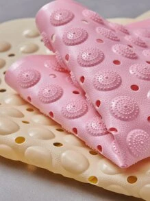 Đỏ  Tắm Chống trượt Mát xa Tấm lót Với Sự Hút Cốc Và Làm khô hạn Hố , Thích hợp Đối với Người già Và Trẻ em - Đỏ - Xem 6