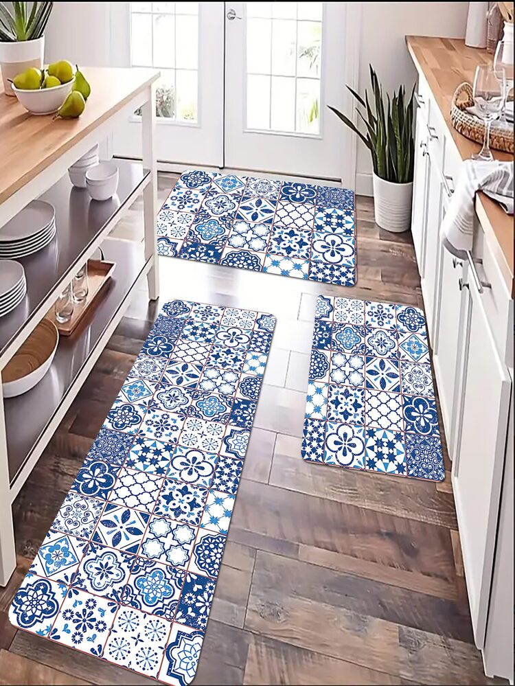 Zerbino In Flanella Antiscivolo - 45x75 Cm - Lavabile In Lavatrice - Per Interni/Esterni, Cucina, Bagno - 3