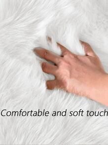 Plush Round Carpet Sheepskin Pink Living Room Home Decor Bedroom Floor Cushion Mats For Bedroom White Area Shaggy Fur Rugs ,Room Decor - White - View 4