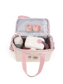 Em bé Gấu Thêu Polyester Dây kéo Túi đeo vai Đối với Ngoài trời - Hồng - Xem 8