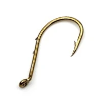 Rompin 50pcs 8299 Bait holder High Carbon Steel Fishing Hooks Tea Color Offset Octopus Beak Bait Sea Fishhook Size 6 4 2 1 1/0 2/0 3/0