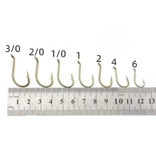 Rompin 50pcs 8299 Bait holder High Carbon Steel Fishing Hooks Tea Color Offset Octopus Beak Bait Sea Fishhook Size 6 4 2 1 1/0 2/0 3/0