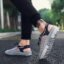 Mới Vợ chồng Dệt Dép xăng đan , Nam Bãi biển Giản dị Dép xăng đan , Giày nước Thích hợp Đối với Ngoài trời Du lịch bằng cách đi bộ Và Đi bộ du lịch - Màu xanh lam - Xem 11