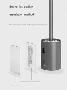 1入組馬桶刷支架 - 灰色 - 查看 5