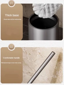 1入組馬桶刷支架 - 灰色 - 查看 4