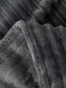 1pc Single Layer Thickened Faux Rabbit Fur Drawstring Solid Color Blanket With Gift Packaging - Dark Grey - View 9